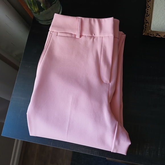 Rachel Zoe Pink Trousers, High-rise, Slim Leg, Barbie Pink, Sz 2, Stretch - Picture 2 of 10